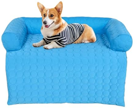 Colchón Refrescante para Perros - Alfombrilla Refrescante para Perros Colchoneta para Dormir Interior,Almohada Forma U Antideslizante Lavable Cama Gato Mascotas Cachorros Gatitos Razas Pequeñas Median