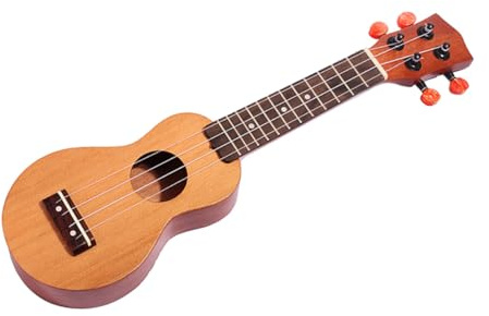 Kisangel Kleiner Taschen Ukulele 4 Saiten Aus Fichte/mahagoni Mit Schallloch Sopran Ukulele Für Kinder Und Reisen Griffbrett Aus Holz Kompakte Größe 45x15x4,5cm
