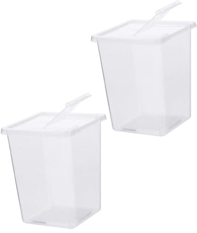 TOYANDONA Transparente Reptilien Futterbox 2 Stück aus Langlebigem Pp mit Doppelt Öffnbaren Deckeln für Reptilienzucht und Terrarienpflege