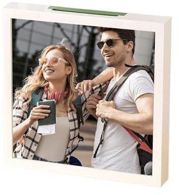 Caja de sombra con ranura, marco de fotos, vitrina transparente para boletos para conciertos, vacaciones, playa, boda, hogar, apartamento