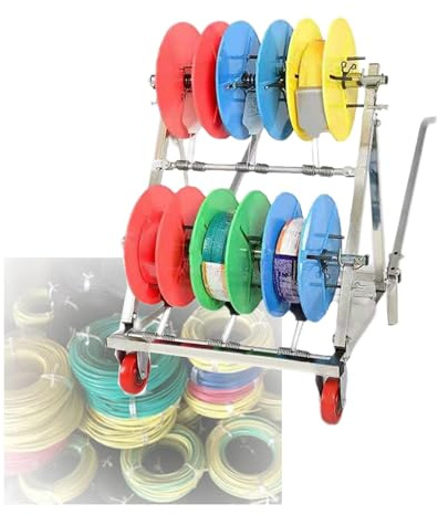 Generisch Robuster Kabeltrommelständer und Kabelabroller, tragbarer Handabrollständer für Werkstatt und Baustelle, ideal zur Kabelorganisation (53x52x75cm)