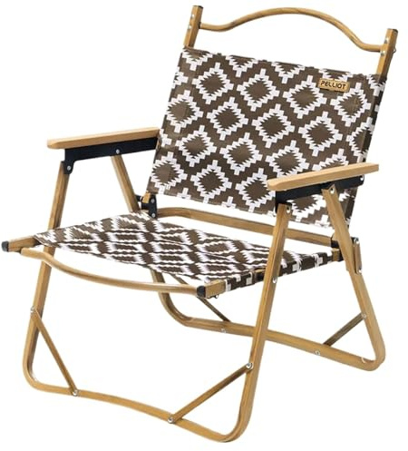 OPIGJUFD Silla de Director Plegable Silla de Camping al Aire Libre, Plegable, aleación Aluminio, Ligera, for Director, Taburete Pesca, sillas Playa(Brown L)
