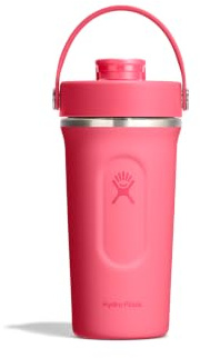 Hydro Flask - Insulated Stainless Steel Shaker Bottle 710 ml (24 oz) | Leakproof Flip Chug Spout - For Protein Shakes & Supplements - Whisk Ball - Cold for 24 Hours - Popstar Pink