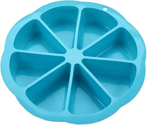 yeeplo Silikon Kuchenform Rund, Silikon Backform mit 8 Dreieckigen, Antihaft Silikon Tortenform Wiederverwendbare Backform für Kuchen, Brot, Muffinssilikonform Kuchennhundekamm (Blau)