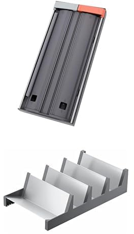 Blum Bundle AMBIA-LINE Folienschneider | 2-in-1 Cutter für Frischhalte- & Alufolie bis Ø46 mm | Oriongrau + AMBIA-LINE Gewürzregal | für bis zu 16 Gewürzgläser oder -packungen | Oriongrau