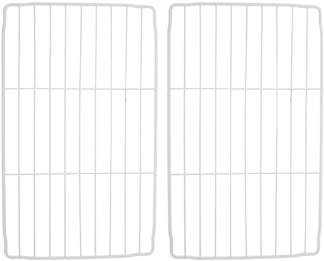 PACKOVE Lot de 2 Étagères Blanches 28×17 Cm en Fil Métallique pour Congélateur, Séparateurs de Rangement Résistants et Compatibles Réfrigérateur, Organisateur Pratique pour Stockage