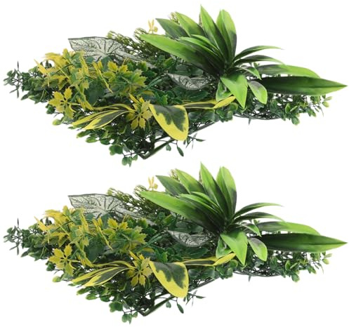 2pcs 30x30cm Faux Greenery Backdrop Panels Artificial Boxwood Hedge Plastic Fence Cover Garden Privacy Screen Wall Mat for Indoor Outdoor Decor