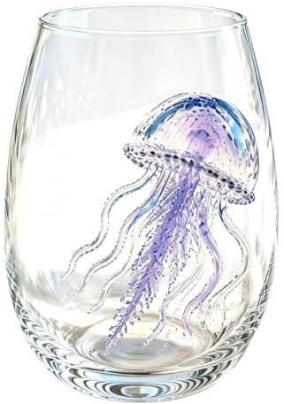 Bicchieri da vino artistici 3D senza stelo 12 Oz in stile marino