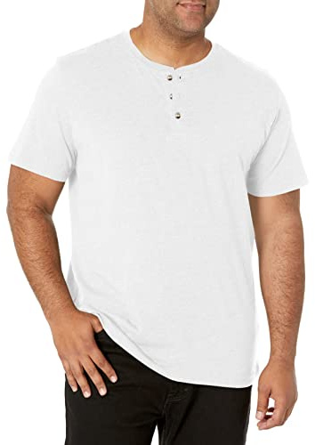 Wrangler Authentics Authentics Henley T-Shirt à Manches Courtes pour Homme, Blanc Brillant, M