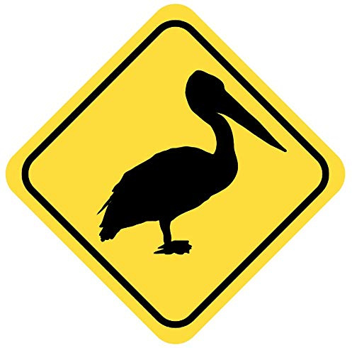 Samunshi® Pelikan Warnschild Warndreieck Aufkleber Achtung Vorsicht Tier - 20x20cm mehrfarbig