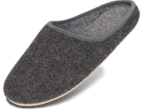 BeComfy Pantoufles en Feutre Unisexe Semelle en Gomme Femme Homme Chaussons en Feutre 36-46 EU (Graphite, Système Taille Chaussures EU, Adulte, Numérique, Moyen, 42)