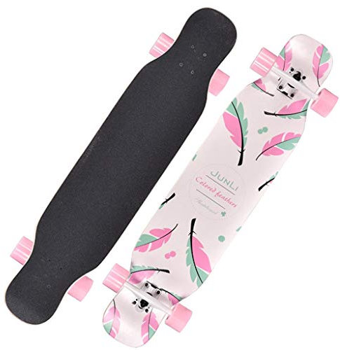 YEENUO Skateboard Komplettes Skateboard Longboard Skateboard Cruiser Board Longboard Drop Through ， Cruisen, Kurvenfahren, Freeride Slide, Freestyle und Downhill Freestyle Cruiser für Teenager oder
