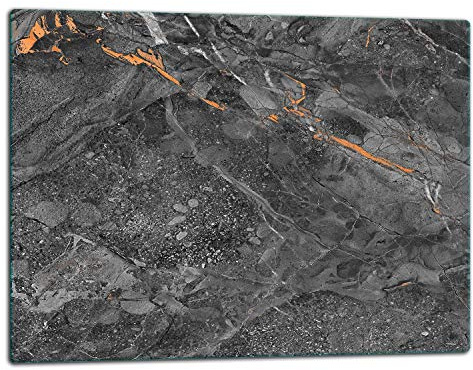 TMK ArtDeko – Schneidebrett Glas – Glasschneidebrett für die Küche 52x40 cm – Robust, Hygienisch & Rutschfest – Glas Schneidebrett – Zusätzliche Arbeitsfläche – Vielseitige Nutzung