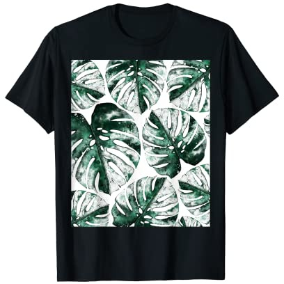 Swiss Cheese Plant Monstera Deliciosa Variegata Watercolor T-Shirt