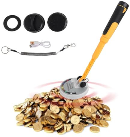 Septpenta Detector de Metales, Detector de Metales Sumergible de Mano a Prueba de Agua IP68, Detector de Metales Subacuático de 30 a 60 Metros con Vibración de Luz de Sonido