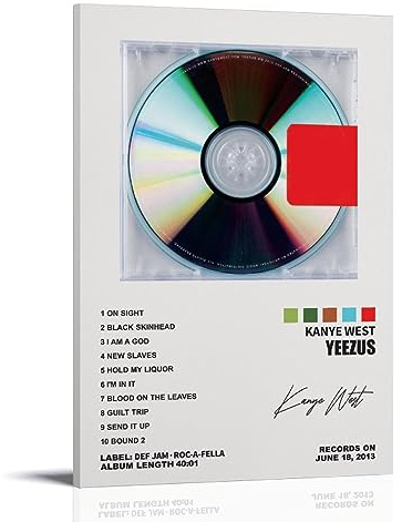 YELLOWV Kanye Poster West Yeezus Albumcover Poster für Zimmer, ästhetische Leinwand, Wandkunst, Schlafzimmer-Dekor, 20 x 30 cm