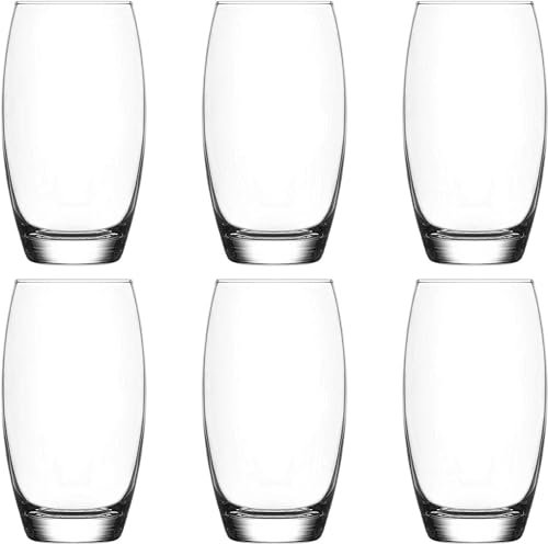 BERA HOME 6X 510ml Highball Glasses, Glass Set for Water, Gin, Juice, and Cocktails - Premium Drinking Glassware Upgrade Your Glassware Collection with Elegant Tall Hi Ball Glass