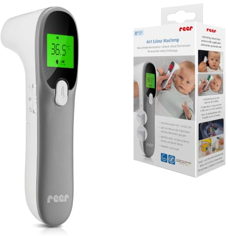 reer 4in1 Colour MaxTemp Infrarot-Fieberthermometer | für eine genaue Messung im Ohr oder an der Stirn | Fierbermesen bei Babys und Kindern