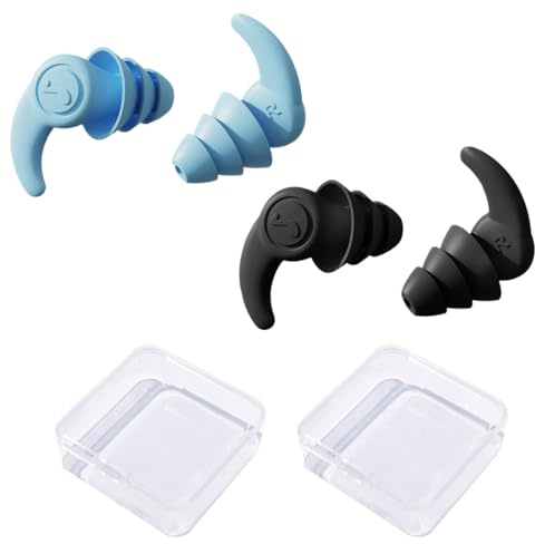 EBHO 2 Paare Ohrstöpsel Schwimmen Ohrenstöpsel Earplugs Schwimm Ohrstöpsel für Erwachsene Geräuschdämmung beim Duschen, Schwimmen, Surfen, Lernen und Schlafen
