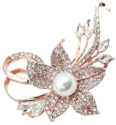 CENPEK Broche Floral, Broche de Cristal único Elegante Vintage, Joyería de Accesorios de Broche de Diamantes de imitación de Moda, Botón de Diamantes de imitación
