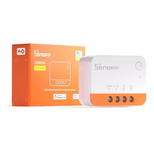 SONOFF Mini DlY Zigbee Schalter, Kein Neutralleiter nötig, Voice-Control, Fernsteuerung, Zeitplan, erfordert Zigbee-Gateway,Kompatibel mit Alexa und Google Home