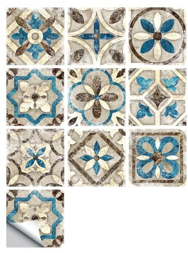 20 PCS Fliesenaufkleber Selbstklebende,Einfache Farbe,marokkanischer Stil,Fliesen Fliesenaufkleber für Bad und Küche Deko Wasserfest Fliesen Aufkleber,20x20cm