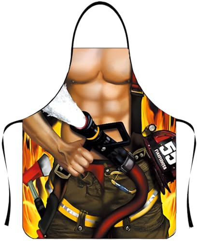 KOQAIIZ Lustige Kochschürze, Kochschürze Küchenschürze Grillschürze, Sexy lustige Schürze, Grillschürze für Männer Geschenk für Herren, ideal für Grillparty Costume