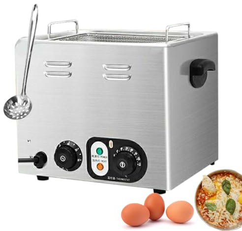 WOTZOV Hervidor de Huevos eléctrico al Vapor con Cesta de Malla para Uso Comercial, hervidor de Huevos de Acero Inoxidable con función de Temporizador de 30 a 110 °, Dispositivo para hac