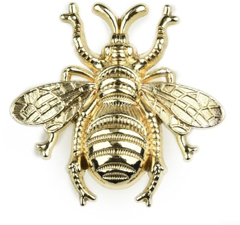 Stylish Bee shaped Brass Knobs, Decorative Handles for Cabinets and Doors (Gold)