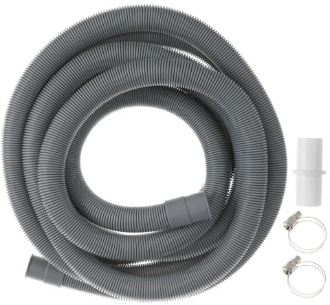 Veemoon Washing Machine Drain Hose Extension Kit 4 Meters Sturdy Flexible Water Hose with Clamp Connector for Automatic Drum Washer Appliance Parts