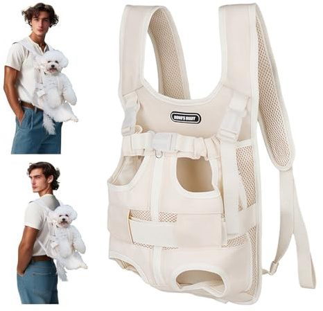 Marsupio per Cani Traspirante Zaino per Cani Gatti Portatile da Viaggi per Animali, per Cani di Piccola e Media Taglia, Gatti e Cuccioli (beige, M)