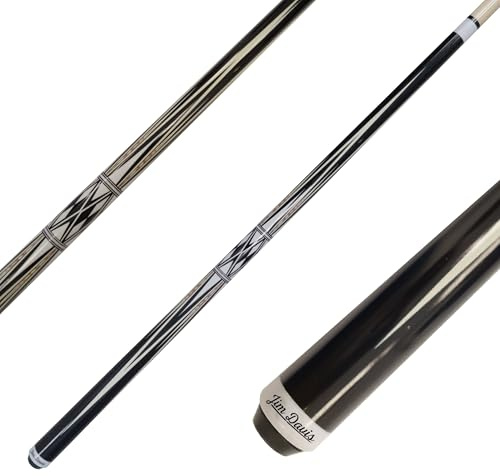 JIM DAVIS Professionell biljardkö Mirage, 12,5 mm spets, snabbskarv med gängskydd, poolbiljardkö med superlekegenskaper, dekorerad med ädelträdekorationer. 3 modeller (JDM-2)