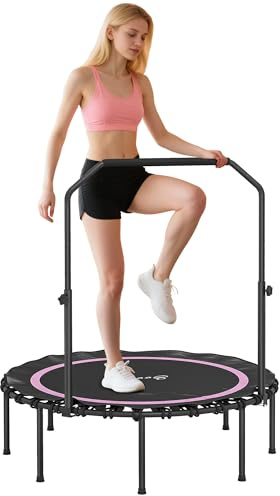 Soozier 45 Rebounder Trampoline for Adults, 440lbs Mini Trampoline, Pink