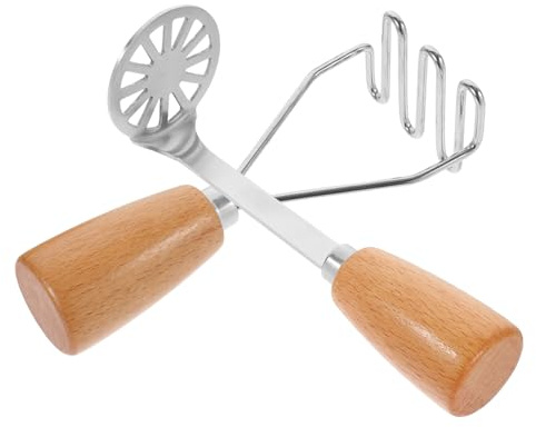 TOYANDONA 2 pièces Presse-purée Pomme de Terre Manuel Acier Inoxydable avec Manche Outil Cuisine pour Purée Fruits et Légumes et Facile à Utiliser
