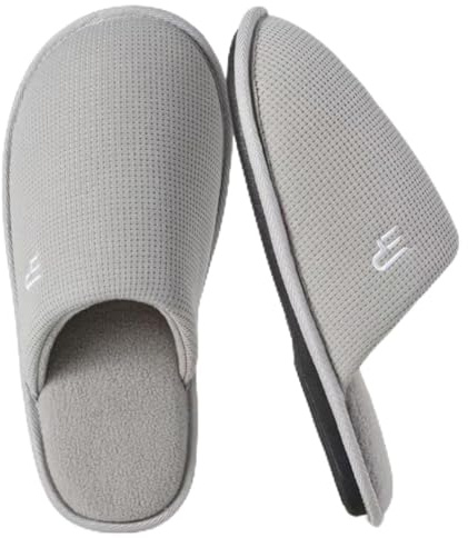 Takeaslip Slippers for Women with Memory Foam,House Slides,LightGrey EU40 | Cutton Knit,Cloud-like Insole,Lightweight,Breathable,Machine Washable,Birthday Gifts,Anti-Slip Sole,Indoor Outdoor Shoes