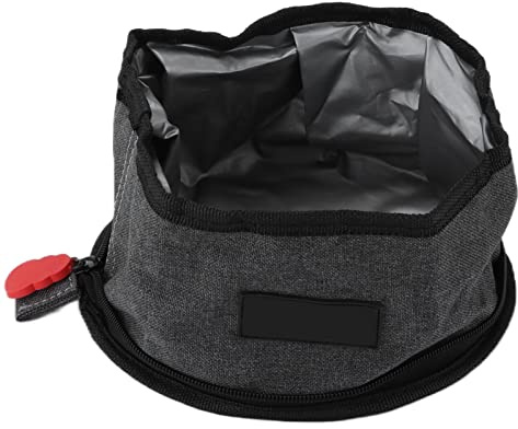 Zusammenklappbarer Reisenapf für Hunde, faltbar, leicht, auslaufsicher, Wassernapf für Haustiere, Outdoor, Wandern, Camping, Oxford-Stoff, 19 x 10 cm