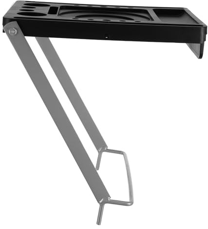 SHOWERORO Foldable Ladder Tool Platform Accessory 13.78x10.63 Inch Anti-Slip Work Tray with Cup Holder for Telescoping and Step Ladders, Heavy Duty Small Storage Shelf Suitable for Home
