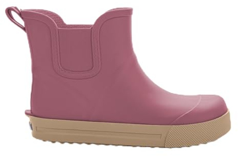 3Kamido Stivali di gomma per bambini GoEasy - Stivaletti Chelsea, Scarpe Barefoot, corti, con nastro riflettente, soletta antibatterica e suola antiscivolo (rosa scuro, 28/29)