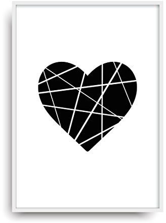 ALEMARG Fine Art Kunstdruck Origami Herz Poster Print Plakat Moderne Vintage Deko Bild ungerahmt DIN A4 Geschenk