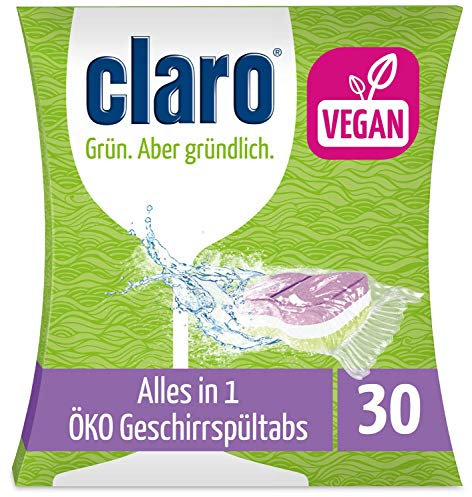 Claro Multi Geschirrspüler-Tabs - Phosphatfrei/Biologisch abbaubar - 30 Stück