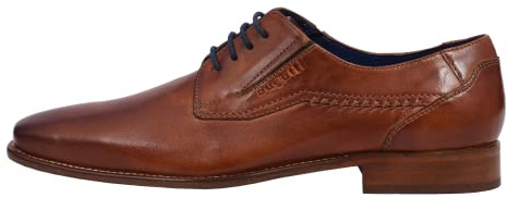 bugatti Herren Businessschuhe, Männer Business Schnürer, Wechselfußbett,Schnuerer,straßenschuhe,Strassenschuhe,Low-tie,Cognac (6300),45 EU / 10 UK