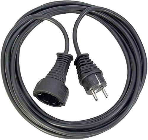 Brennenstuhl Qualitäts- Kunststoff-Verlängerungskabel mit Schutzkontakt-Stecker (Verlängerungskabel für innen) schwarz (2m, 5er Pack, Schwarz)