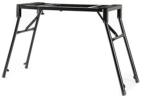 MUSIC STORE MXS-A1B Keyboardtisch, Universeller Ständer für Keyboards und Synthesizer, Einstellbar, Zusammenklappbar, Gummifüße für Sicheren Stand, Höhe 630-970 mm, Belastbarkeit bis 80 kg
