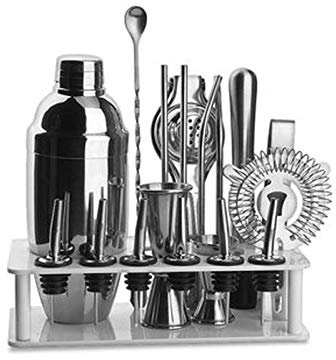 Cocktail Shaker Set Ensemble à Cocktail Shaker Set de barman -14 pièce Bartender Kit-Cocktail Shaker Shaker Shaker, Set de barre Premium pour la maison, les bars, les fêtes et les voyages Shakers à co