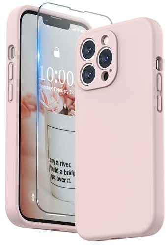 SURPHY Flytande silikonfodral kompatibelt med iPhone 13 Pro 6,1 tum, individuellt skydd för varje premium silikonförtjockad lins fodral för iPhone 13 Pro 6,1 tum, rosa