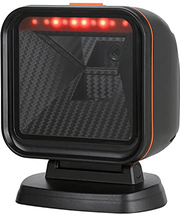 2D Lettore Codice a Barre da Banco, OBZ Lettore Barcode Omnidirezionale cavo USB Cablato Lettore QR Code e Barcode per PC, Scanner di Codici a Barre da Tavolo per Magazzino Supermercato Negozio POS