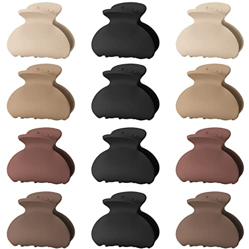 Lolalet 12 Petites Pinces à Cheveux à Double Dents, Mini Pince Crabe de Couleur Différente, Accessoires de Coiffure pour Fille Femme