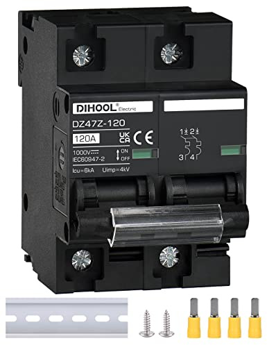 DC Trennschalter 1000VDC Solar PV Leistungsschalter Photovoltaik Sicherungsautomat (DC1000V,2 polig, 125A)