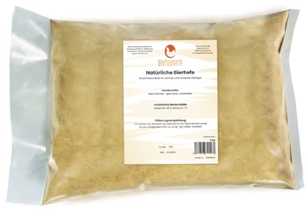Eivolution 2kg Premium Bierhefe für Hühner: Mauserhilfe, reich an Vitaminen & Mineralstoffen - Multivitamin-Zusatz für Hühner und Nutztiere