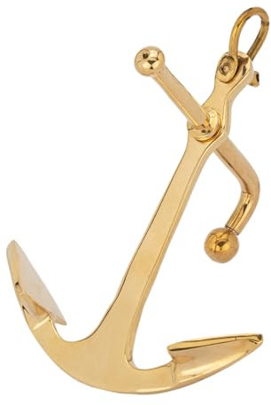 NKlaus Ancora nautico a bastone con grillo in ottone 13x9,5cm Decorazione marittima 14966